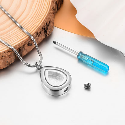 Teardrop Cremation Pendant Necklace