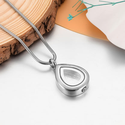 Teardrop Cremation Pendant Necklace