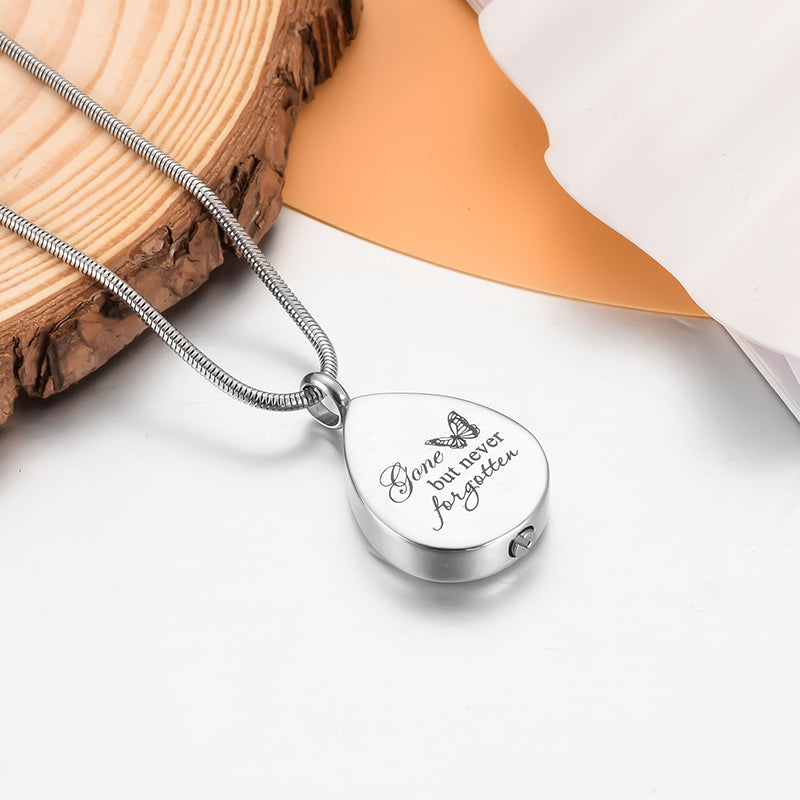 Teardrop Cremation Pendant Necklace