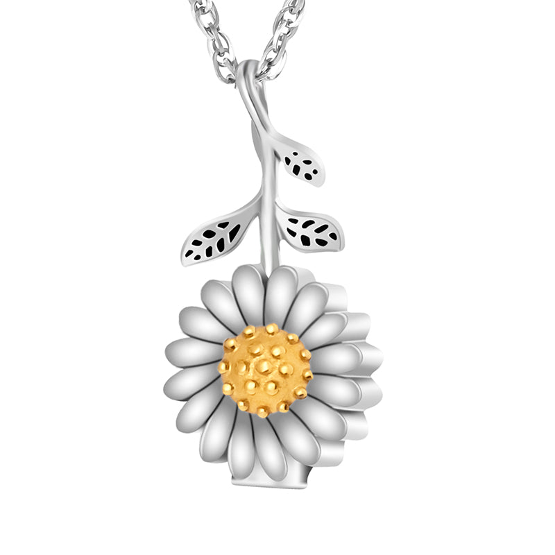 Sunflower Cremation Necklace for Ashes