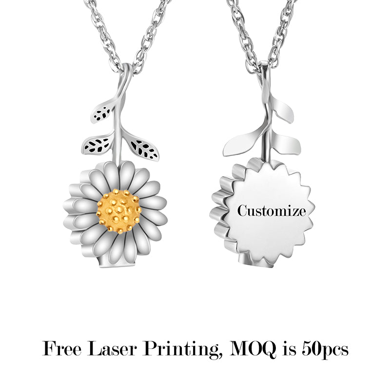 Sunflower Cremation Necklace for Ashes