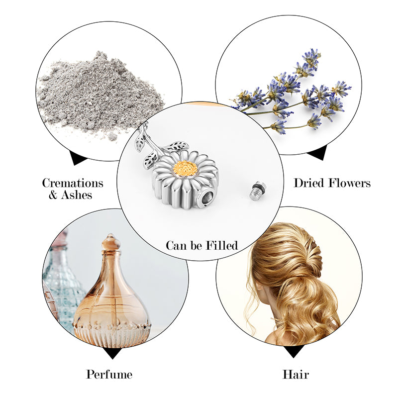 Sunflower Cremation Necklace for Ashes