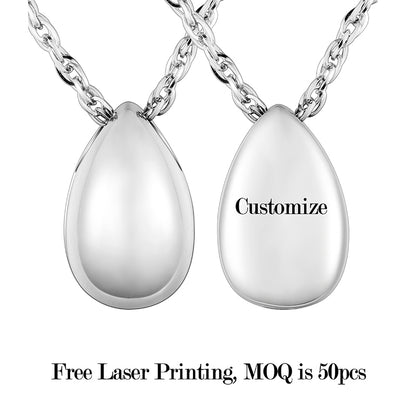 Teardrop Cremation Necklace with Angle Wings