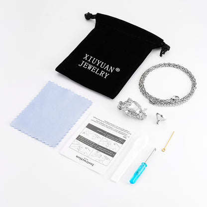 Owl Cremation Pendant with Zircon