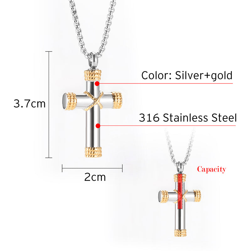 Cross Cremation Pendant for Ashes