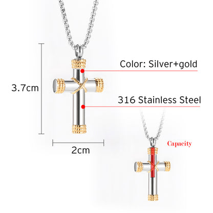 Cross Cremation Pendant for Ashes