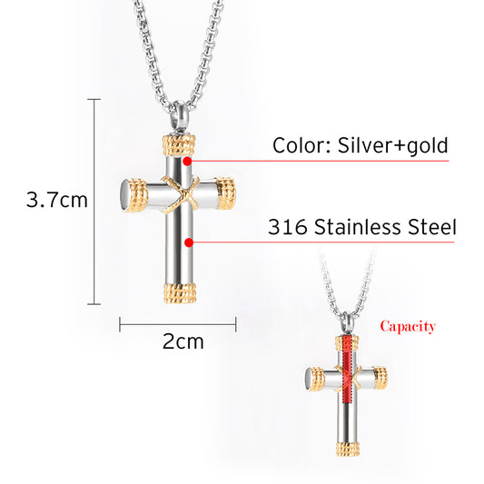Cross Cremation Pendant for Ashes
