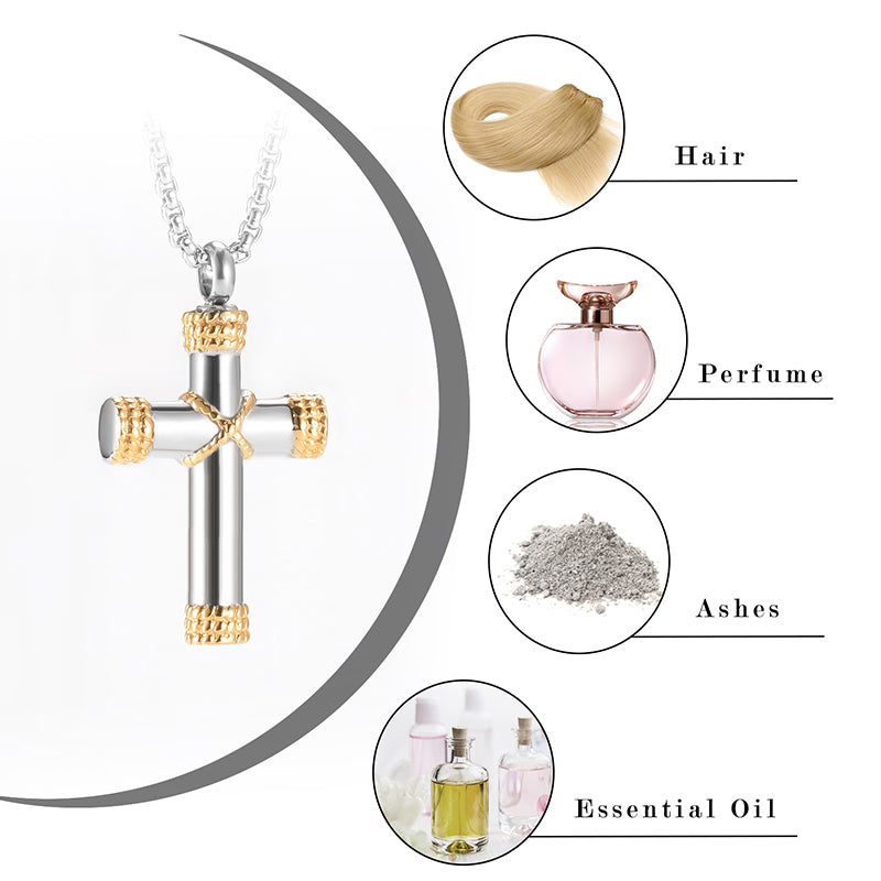 Cross Cremation Pendant for Ashes