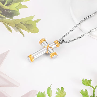 Cross Cremation Pendant for Ashes