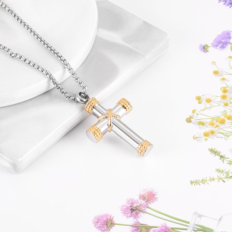 Cross Cremation Pendant for Ashes