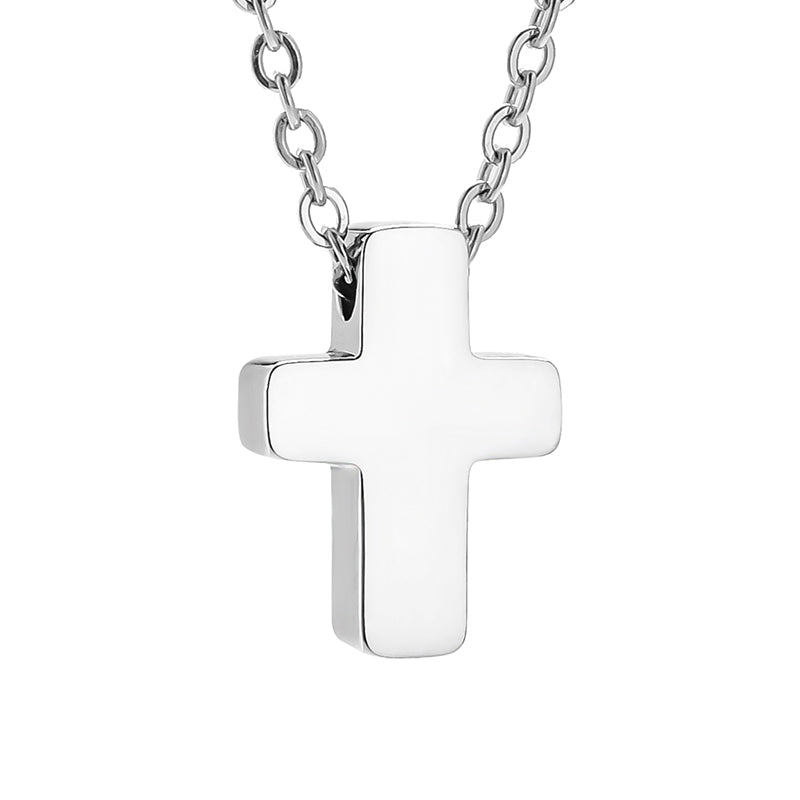 Small Cross Cremation Pendant Necklace