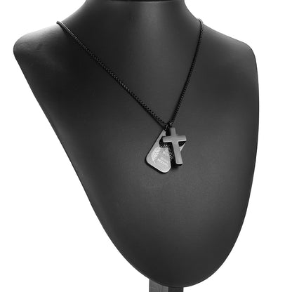 Cross and Small Monument Cremation Necklace