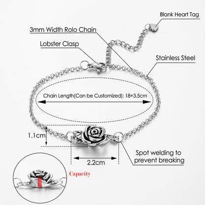 Rose Cremation Bracelet for Ashes