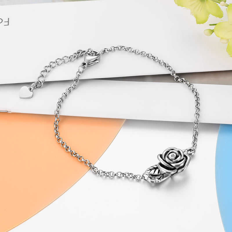 Rose Cremation Bracelet for Ashes
