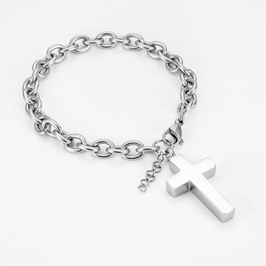 Filled Cross Cremation Bracelets