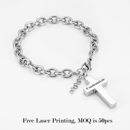Filled Cross Cremation Bracelets