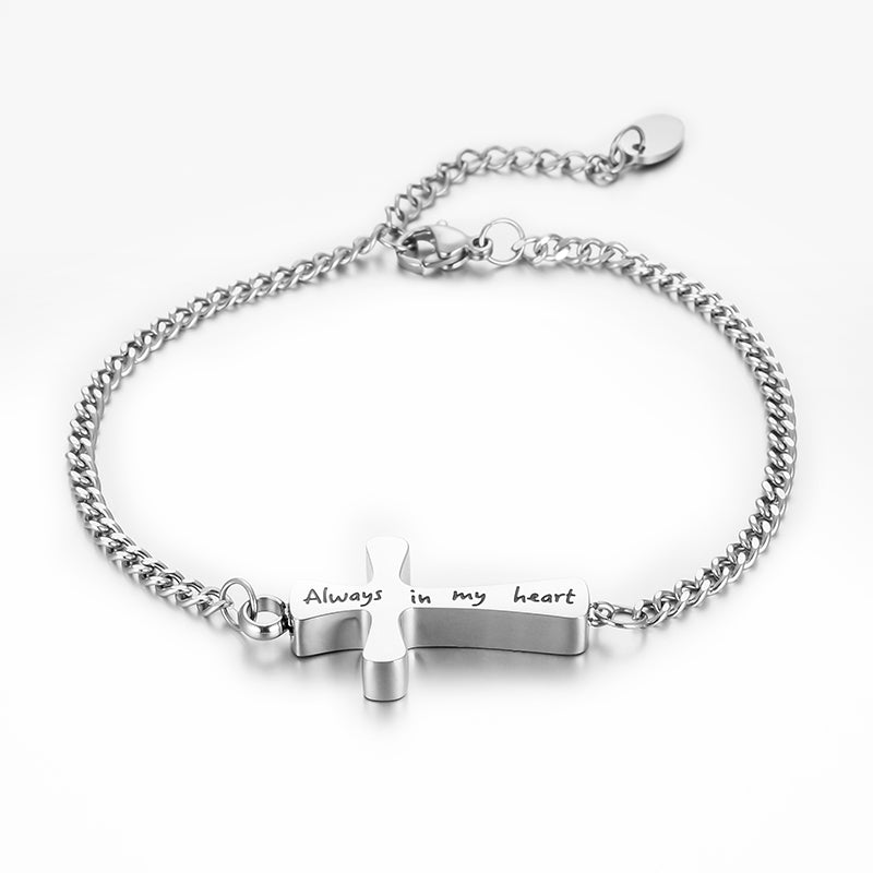 Cross Cremation Bracelet for Ashes