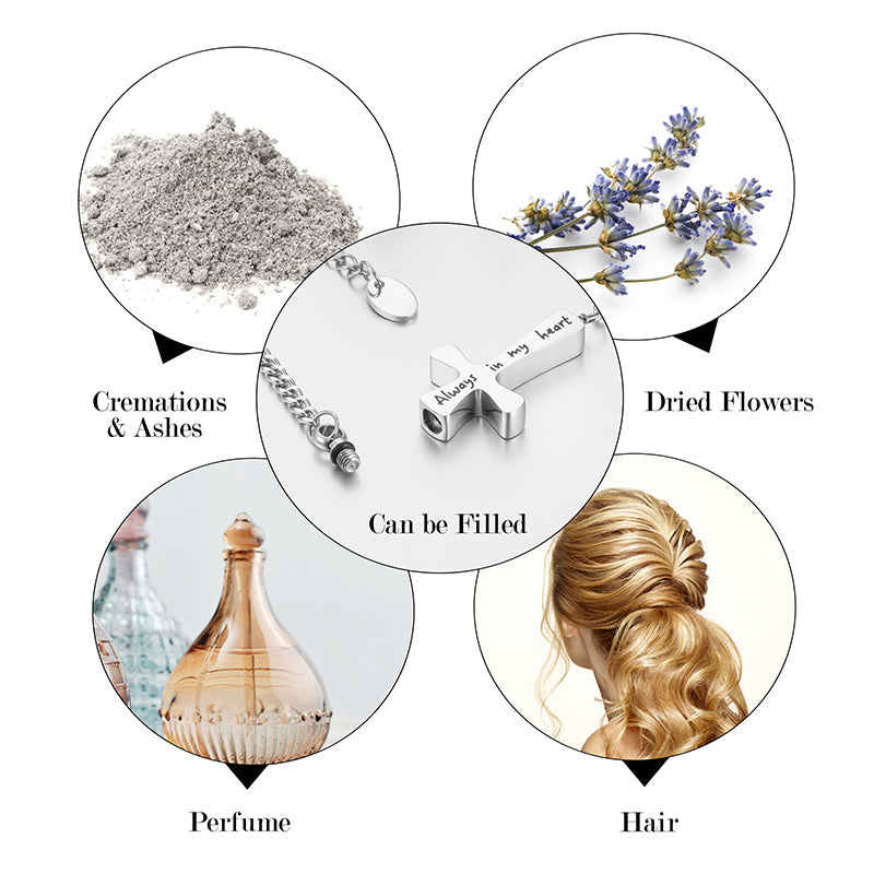 Cross Cremation Bracelet for Ashes