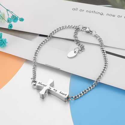 Cross Cremation Bracelet for Ashes