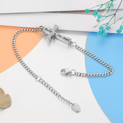 Cross Cremation Bracelet for Ashes