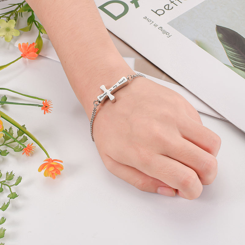 Cross Cremation Bracelet for Ashes