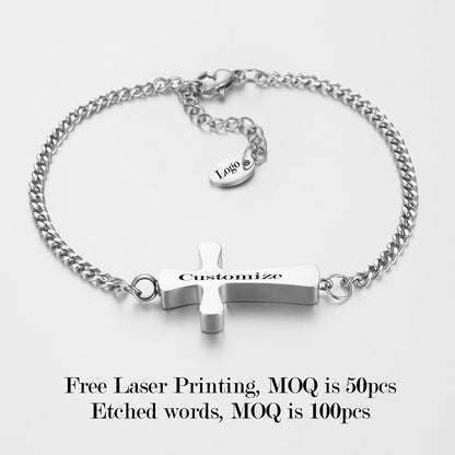 Cross Cremation Bracelet for Ashes