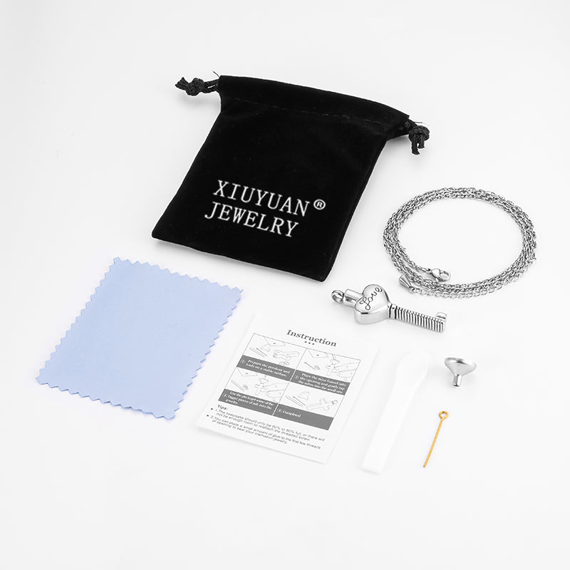 Love Key Filled Cremation Necklace