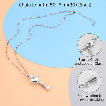 Love Key Filled Cremation Necklace