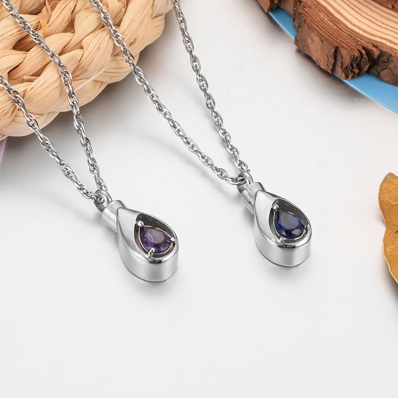 Teardrop Cremation Pendant for Women