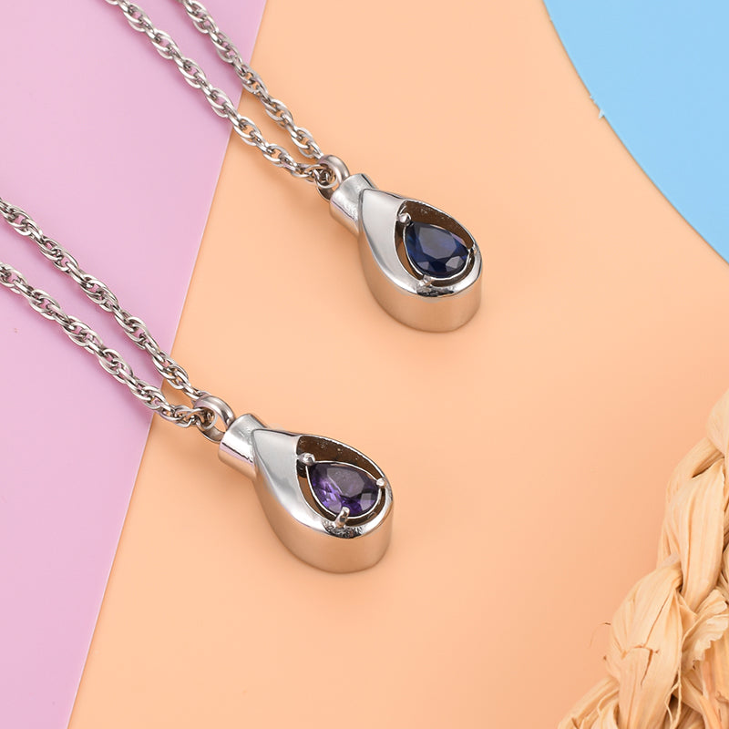 Teardrop Cremation Pendant for Women