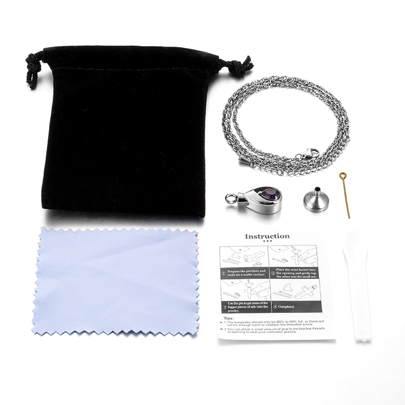 Teardrop Cremation Pendant for Women