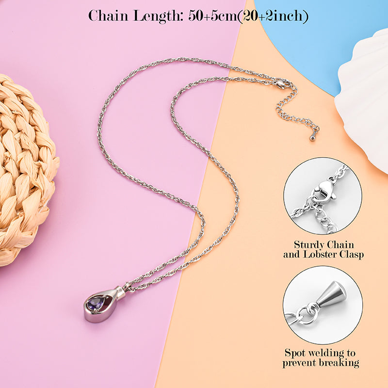 Teardrop Cremation Pendant for Women