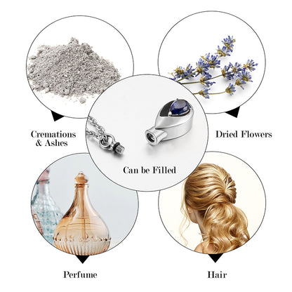 Teardrop Cremation Pendant for Women