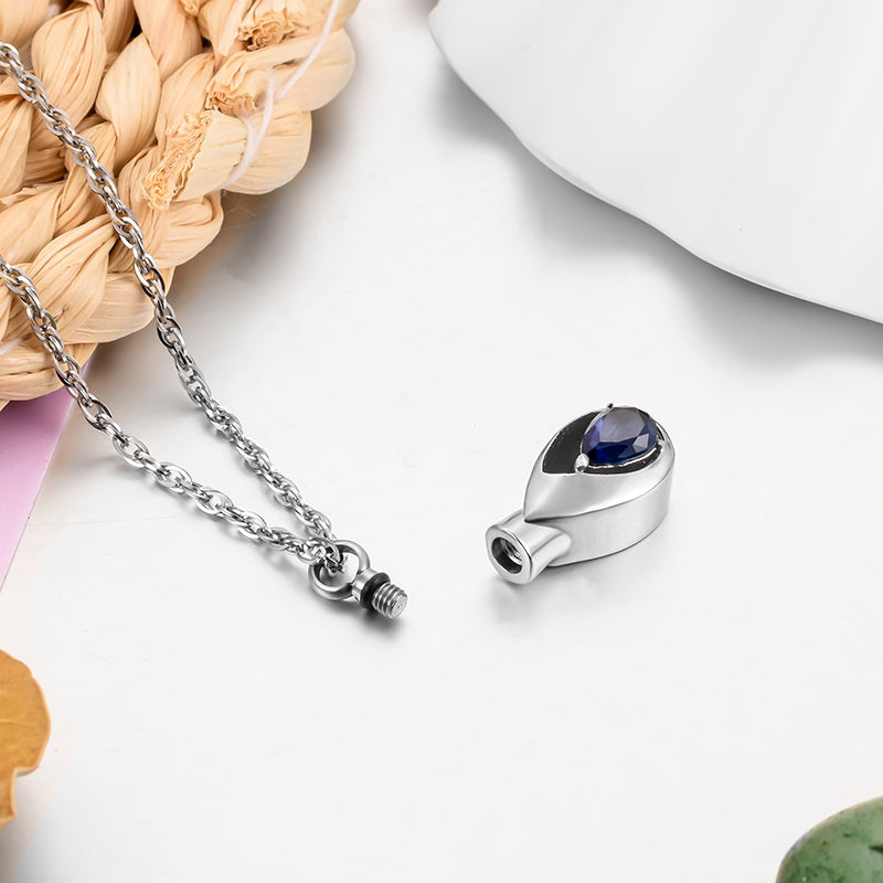 Teardrop Cremation Pendant for Women