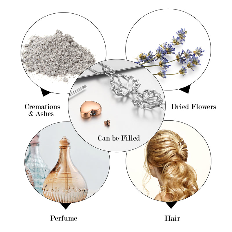 Hollow Lotus and Heart Pendant Necklace