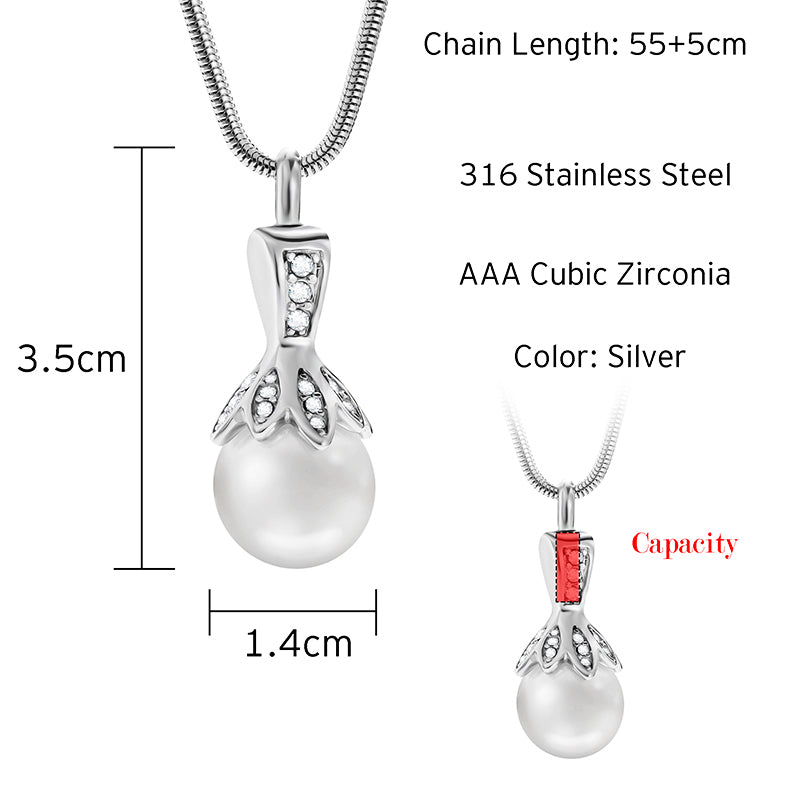 Diamond and Pearl Cremation Pendant