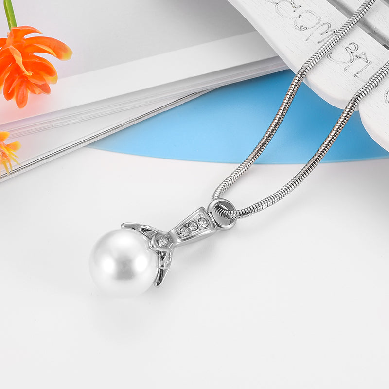 Diamond and Pearl Cremation Pendant