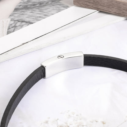 Leather Cremation Bracelet - Never Say Goodbye