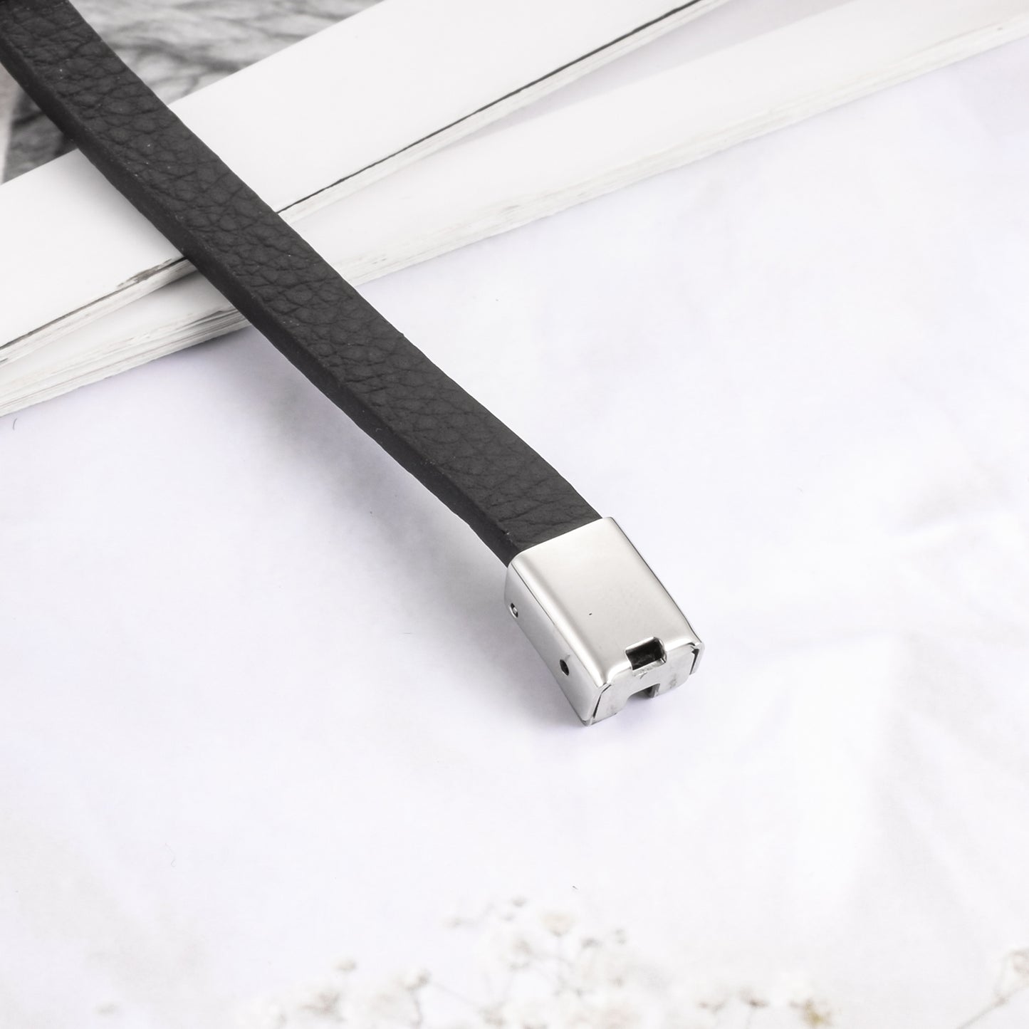 Leather Cremation Bracelet - Never Say Goodbye