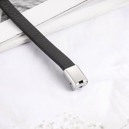 Leather Cremation Bracelet - Never Say Goodbye