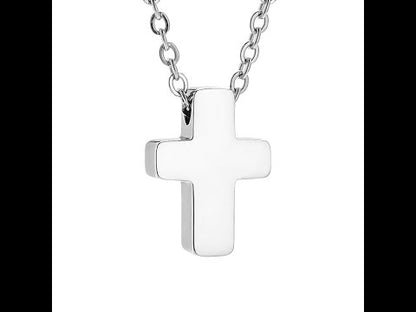 Small Cross Cremation Pendant Necklace