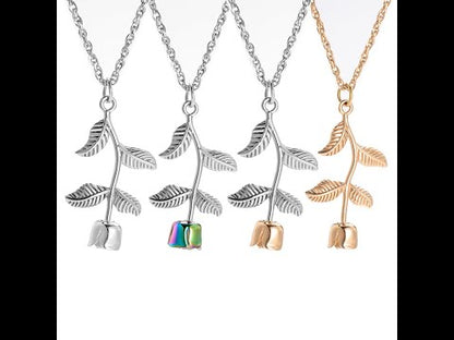 Memorial Rose Cremation Pendant for Ashes