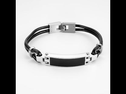 Memorial Leather Bar Cremation Bracelet