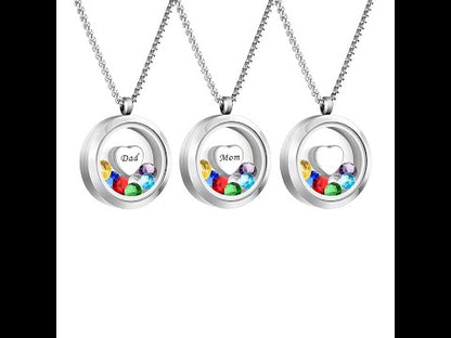 Heart Cremation Necklace of Colorful Zircon